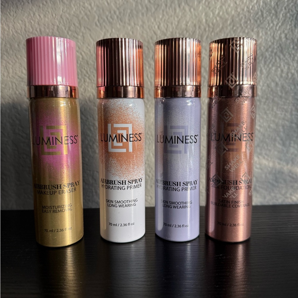 Luminess Airbrush Silk Foundation Spray Primer Eraser Set - Light Warm 2.36